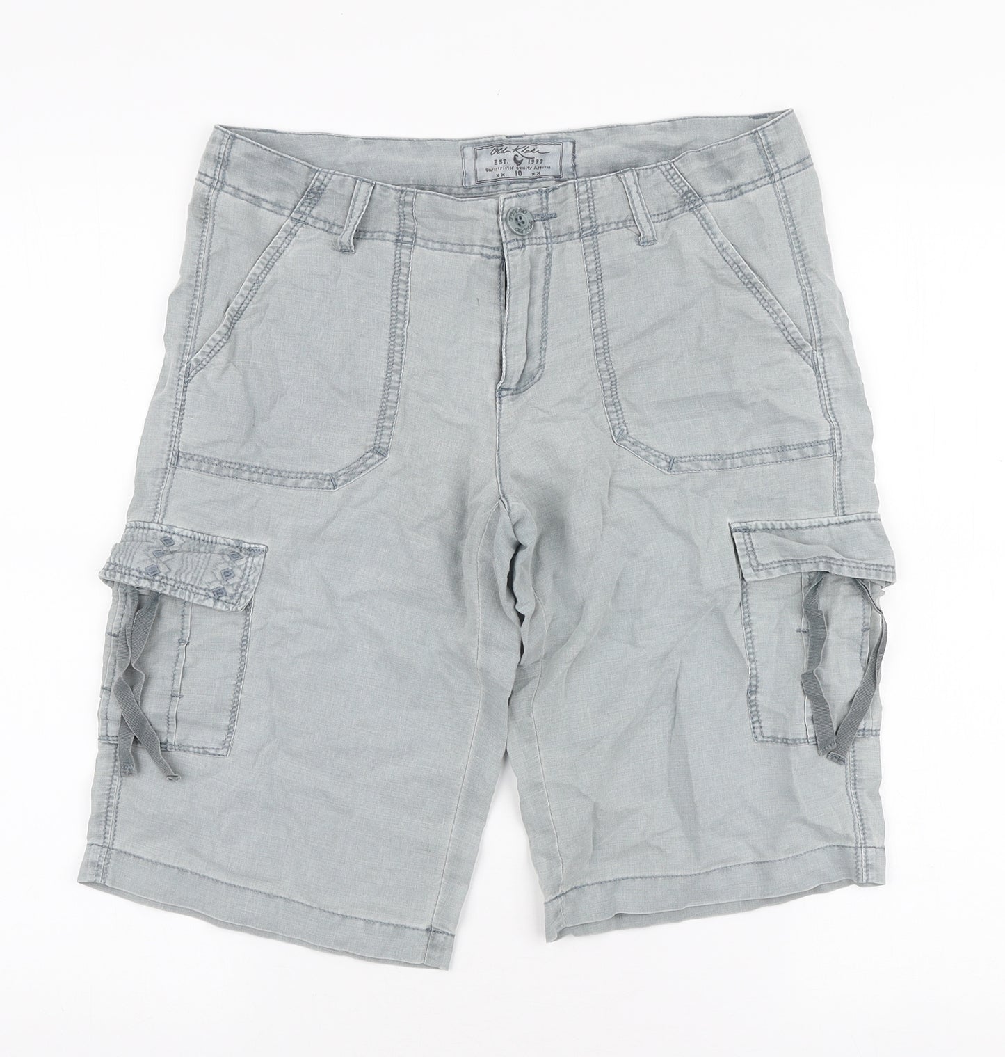 Old Khaki Womens Grey Cotton Cargo Shorts Size 10 L12 in Regular Zip