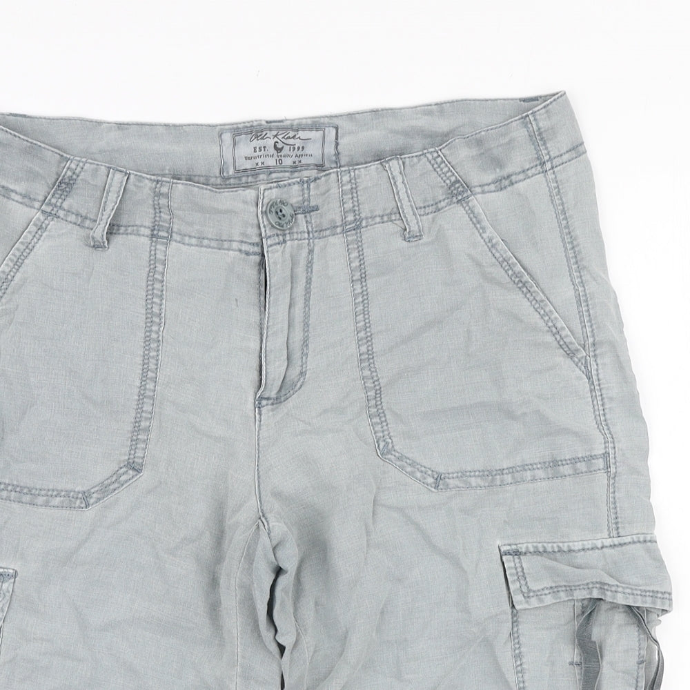 Old Khaki Womens Grey Cotton Cargo Shorts Size 10 L12 in Regular Zip