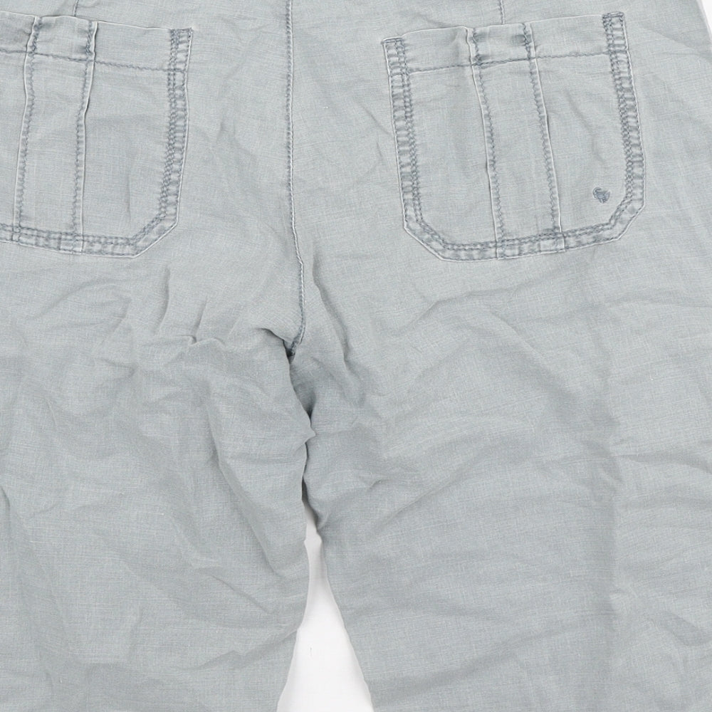 Old Khaki Womens Grey Cotton Cargo Shorts Size 10 L12 in Regular Zip