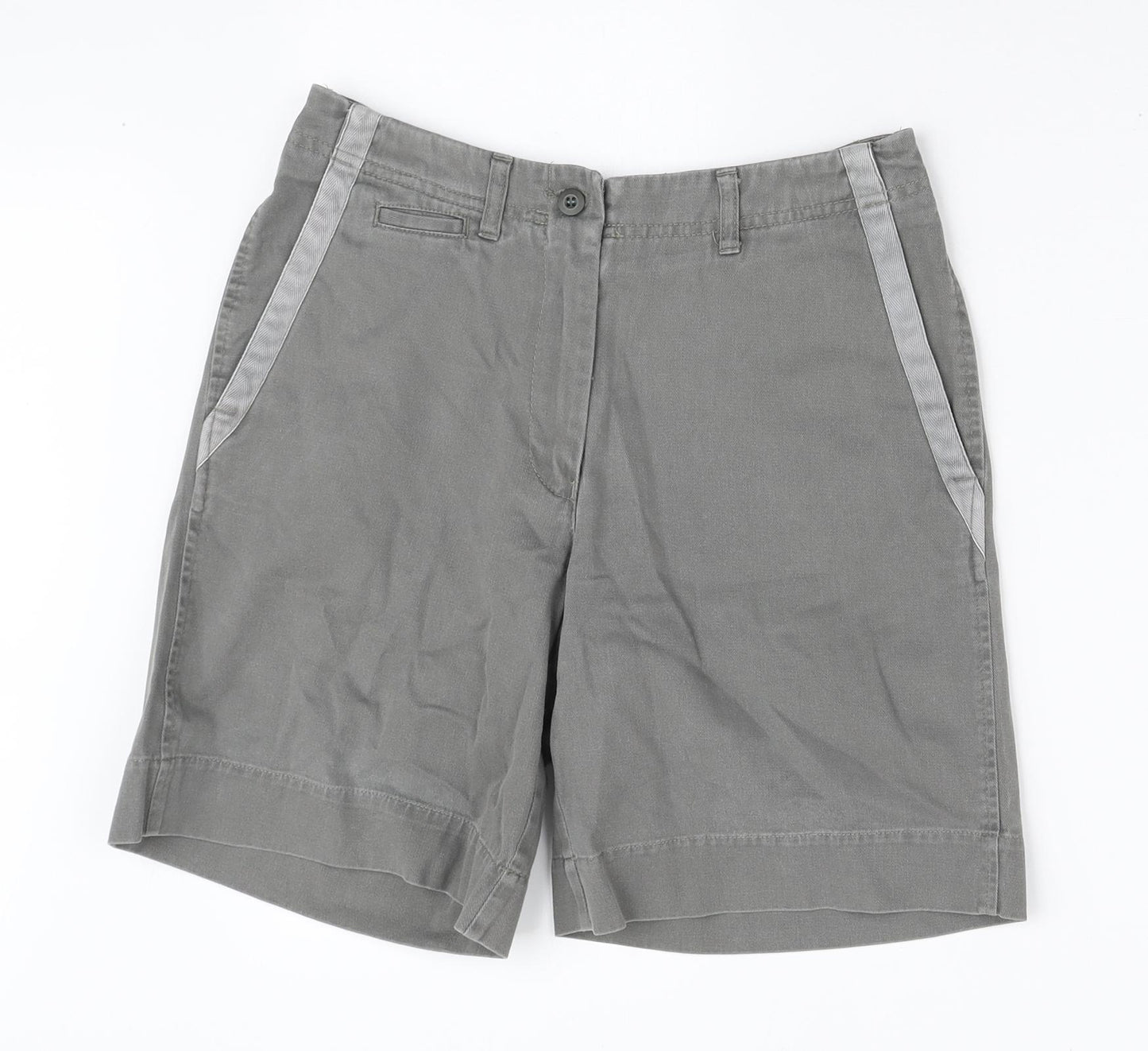 Cape Union Mart Womens Grey Cotton Boyfriend Shorts Size 8 L7 in Regular Zip