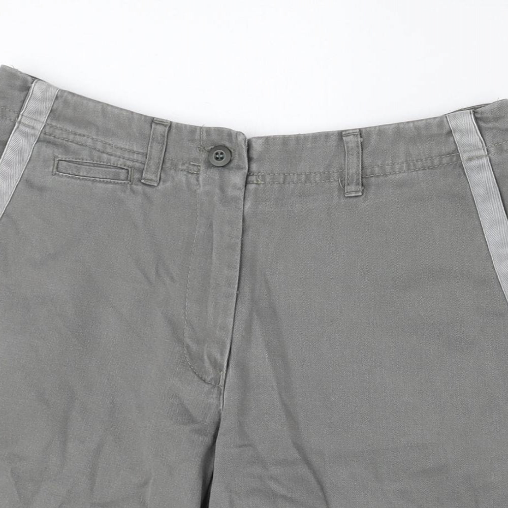 Cape Union Mart Womens Grey Cotton Boyfriend Shorts Size 8 L7 in Regular Zip