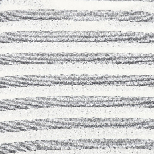 NEXT Womens White V-Neck Striped Viscose Pullover Jumper Size 14