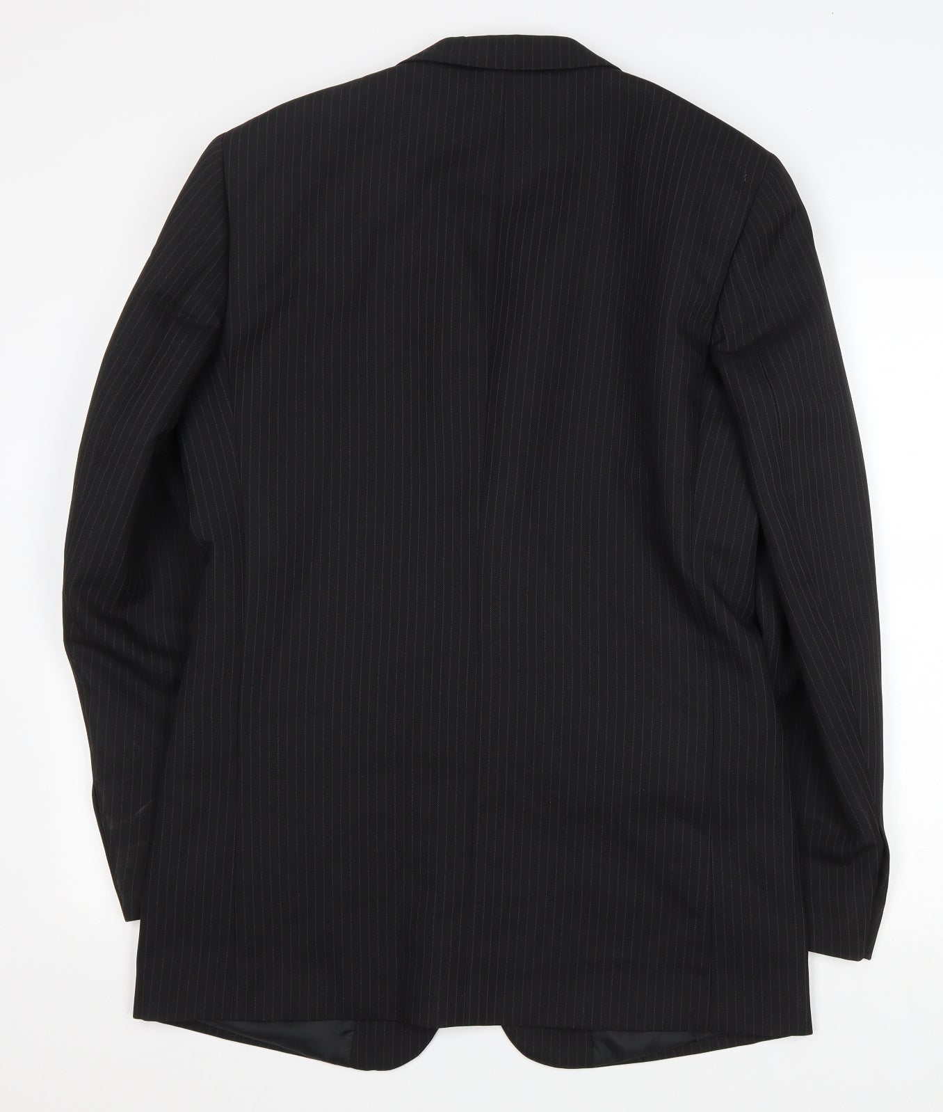 Taylor & Wright Mens Black Striped Polyester Jacket Blazer Size 40