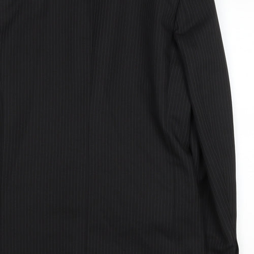 Taylor & Wright Mens Black Striped Polyester Jacket Blazer Size 40