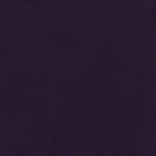 Marks and Spencer Womens Purple V-Neck Acrylic Pullover Jumper Size 12