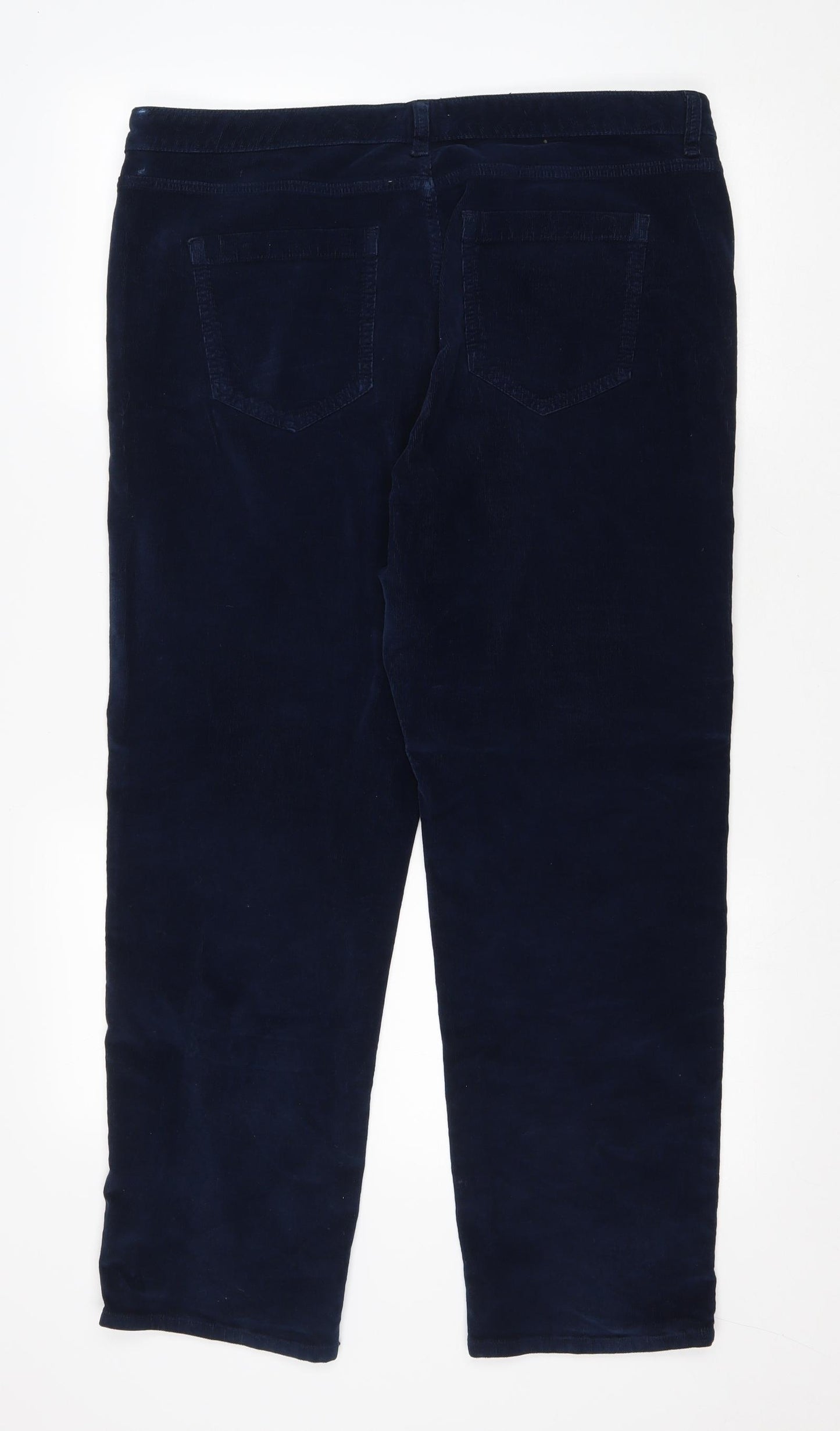 Khost Womens Blue Cotton Trousers Size 18 L27 in Regular Zip