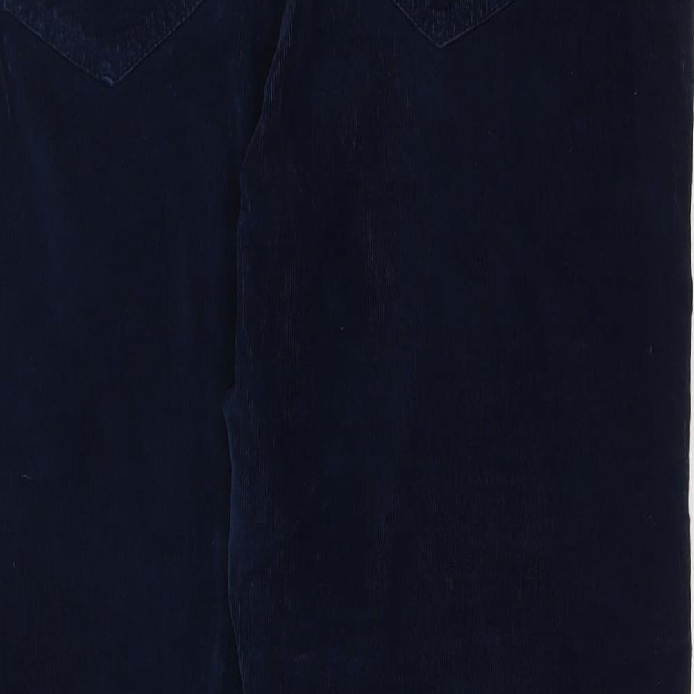 Khost Womens Blue Cotton Trousers Size 18 L27 in Regular Zip