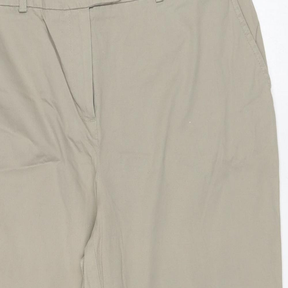 NEXT Womens Green Cotton Cut-Off Shorts Size 18 L20 in Regular Zip