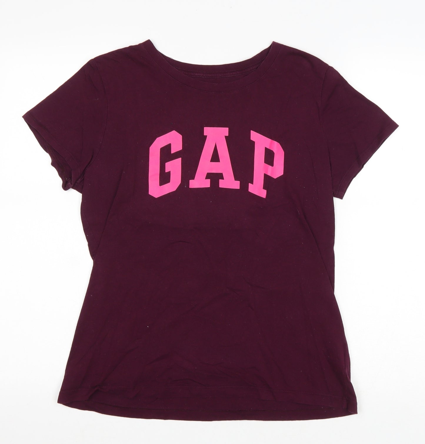 Gap Womens Purple Cotton Basic T-Shirt Size M Round Neck