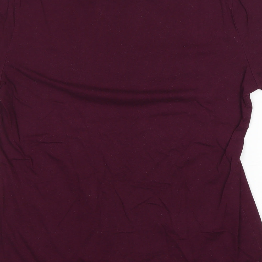 Gap Womens Purple Cotton Basic T-Shirt Size M Round Neck