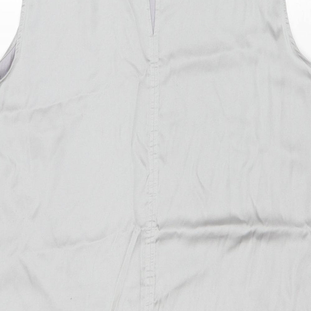 NEXT Womens Grey Polyester Basic T-Shirt Size 18 Scoop Neck - Knot Detail