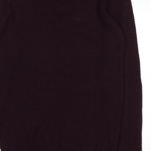 Brave Soul Mens Purple Round Neck Cotton Pullover Jumper Size L