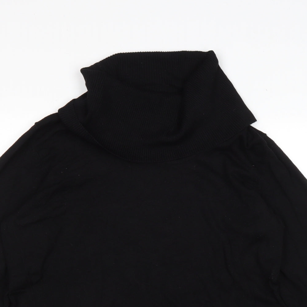 BHS Womens Black Roll Neck Viscose Pullover Jumper Size 16