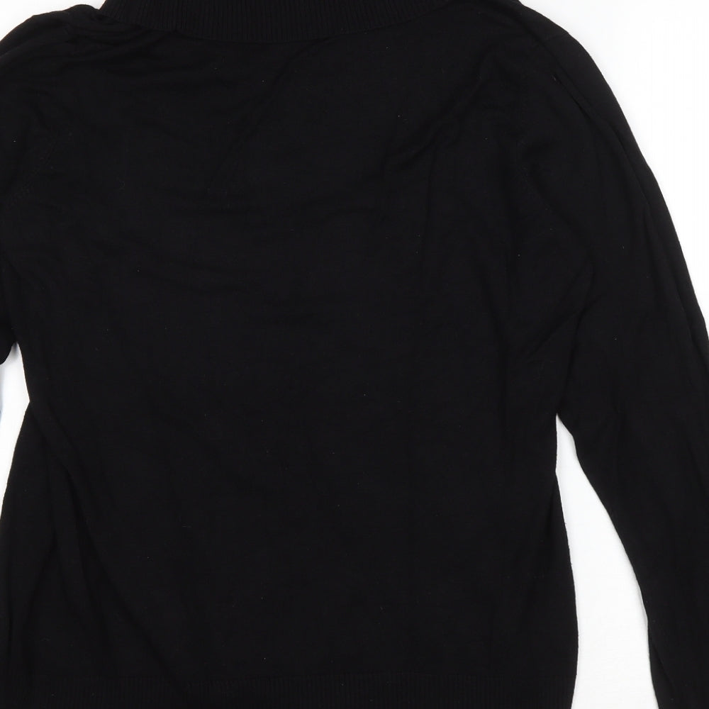 BHS Womens Black Roll Neck Viscose Pullover Jumper Size 16
