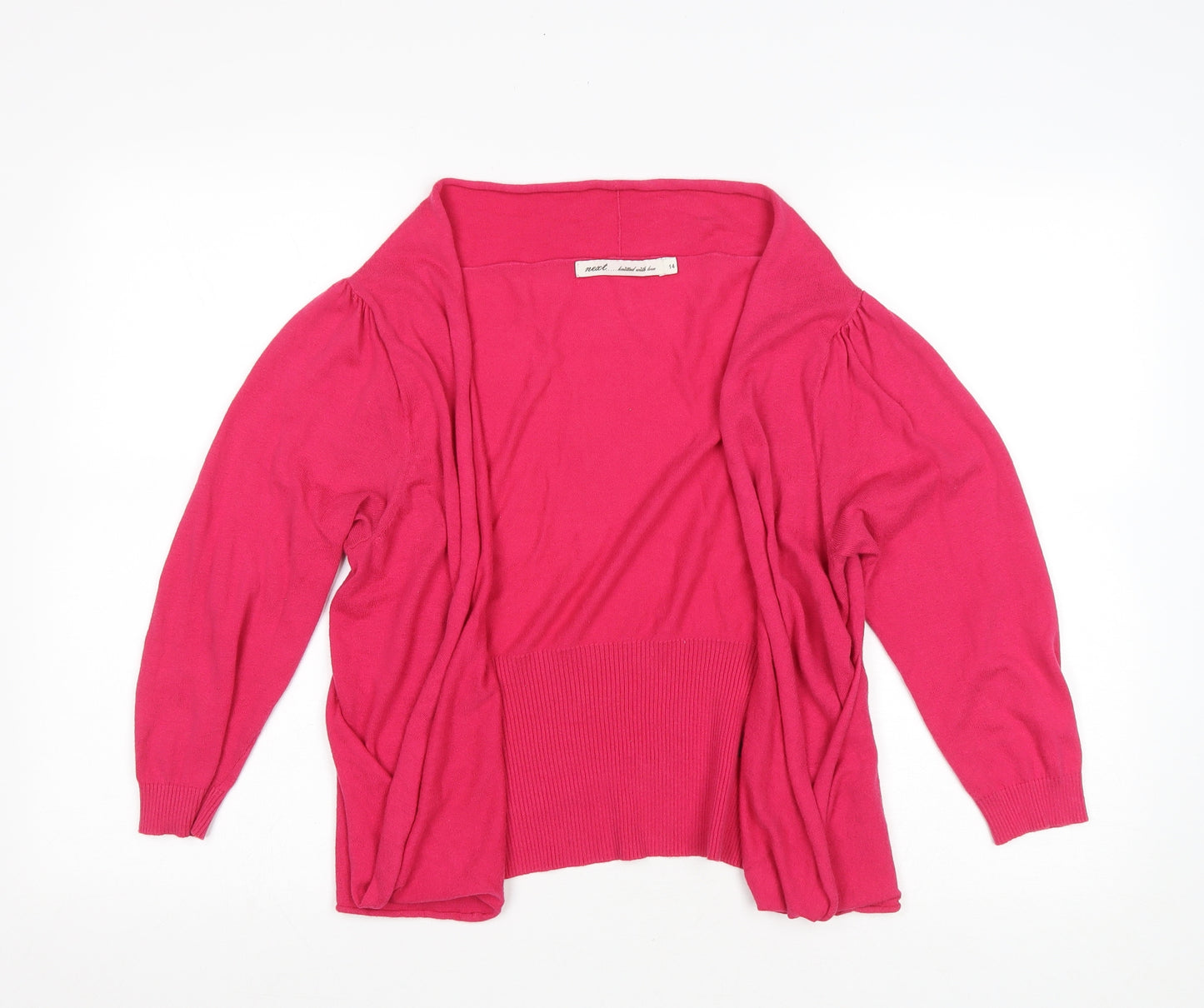 NEXT Womens Pink V-Neck Cotton Cardigan Jumper Size 14