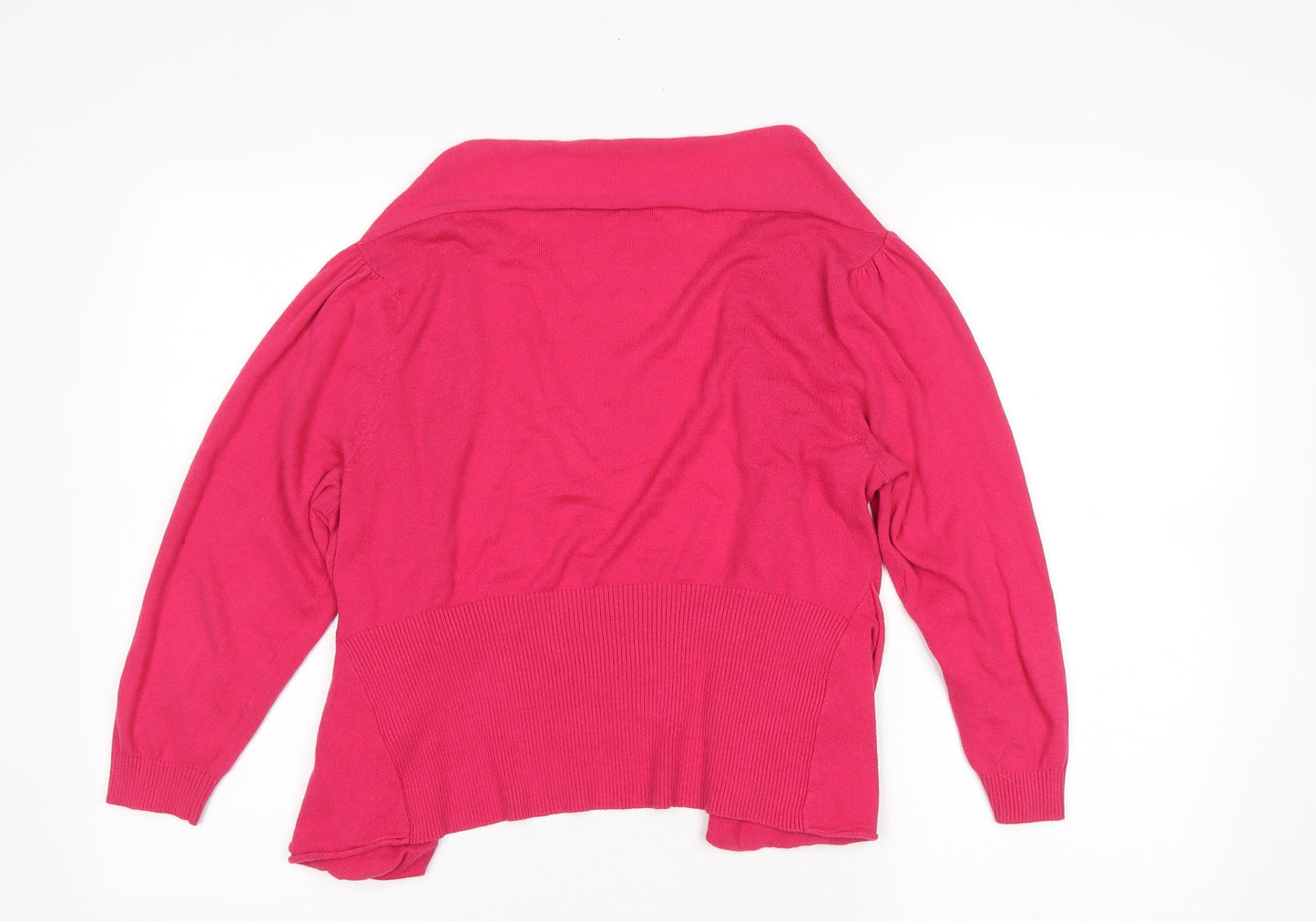 NEXT Womens Pink V-Neck Cotton Cardigan Jumper Size 14