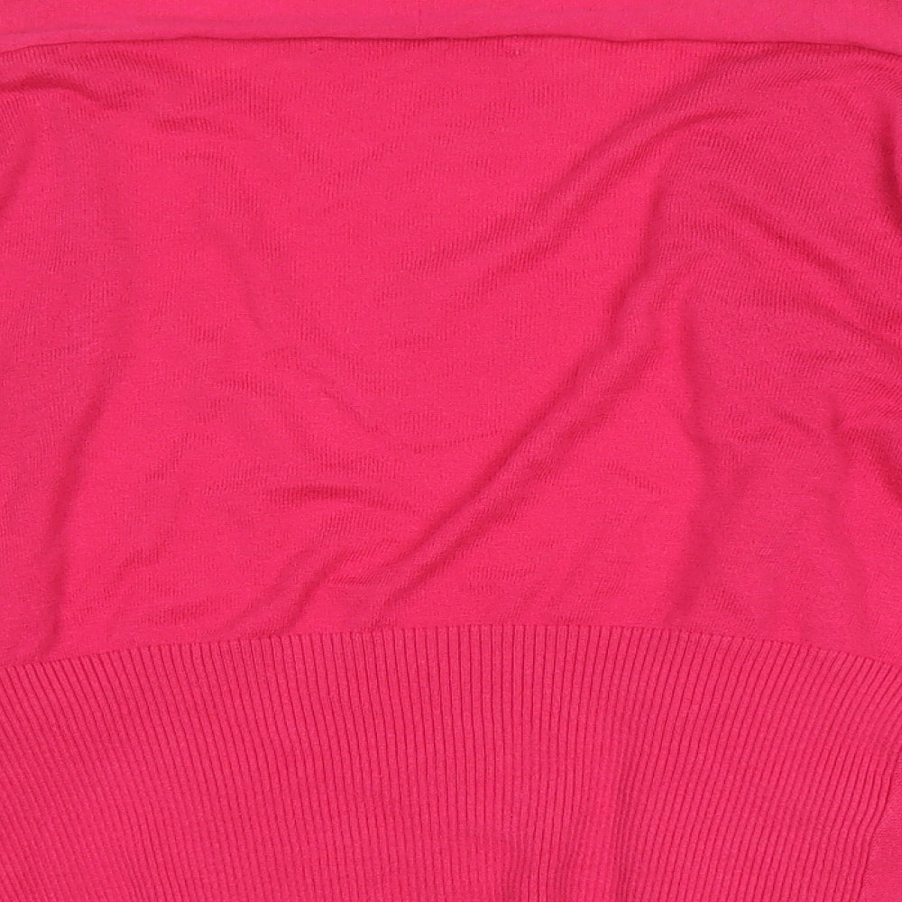 NEXT Womens Pink V-Neck Cotton Cardigan Jumper Size 14