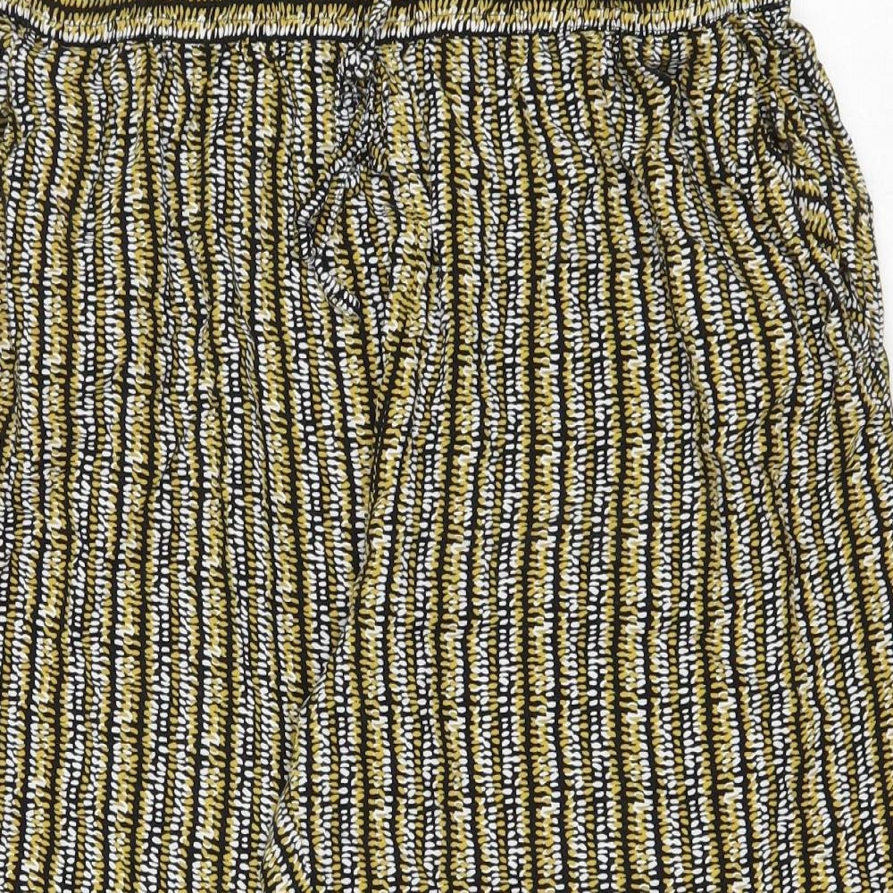 Matal Womens Yellow Geometric Viscose Culotte Shorts Size 16 L20 in Regular Drawstring