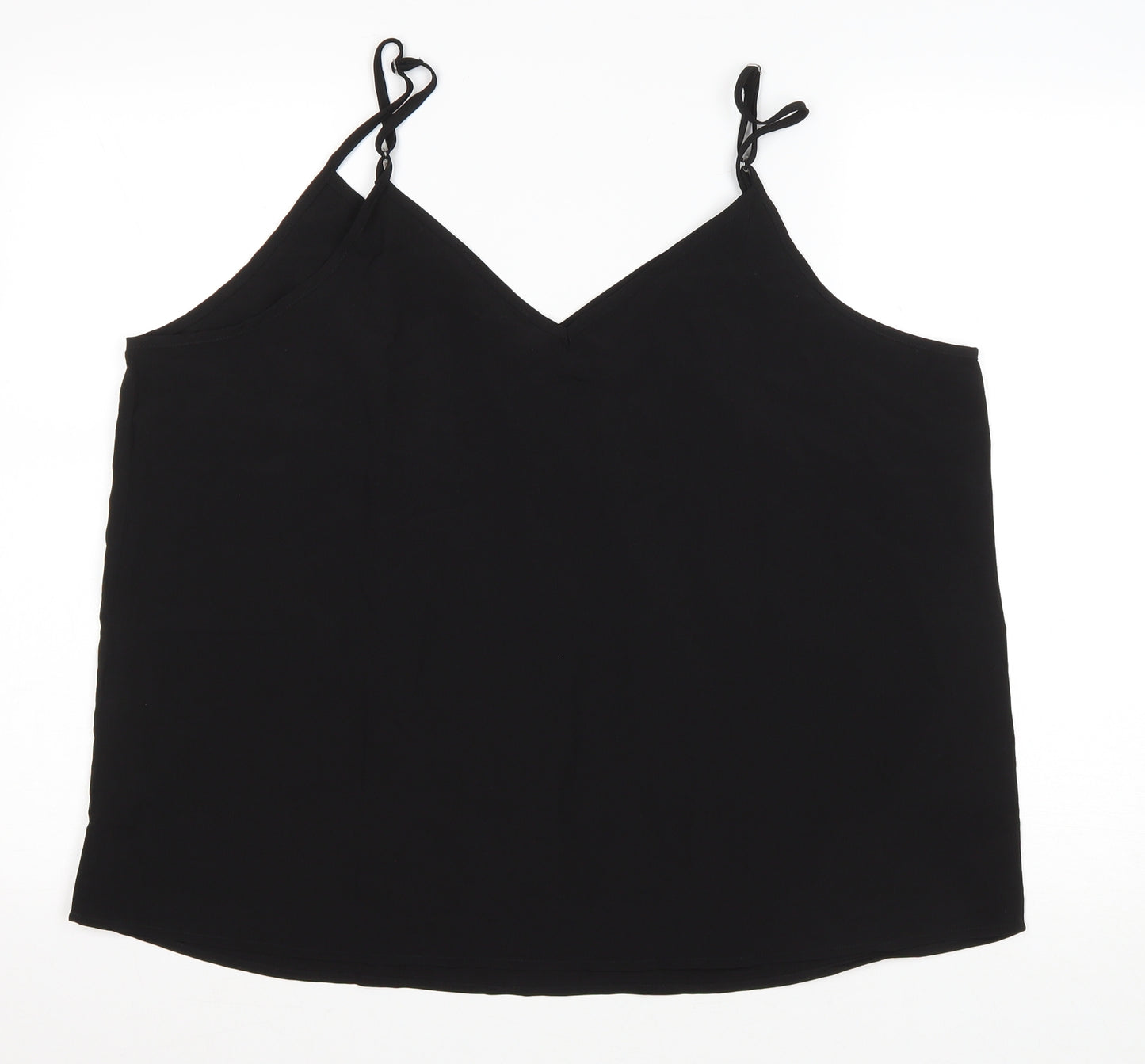 Studio Womens Black Polyester Basic Tank Size 20 V-Neck