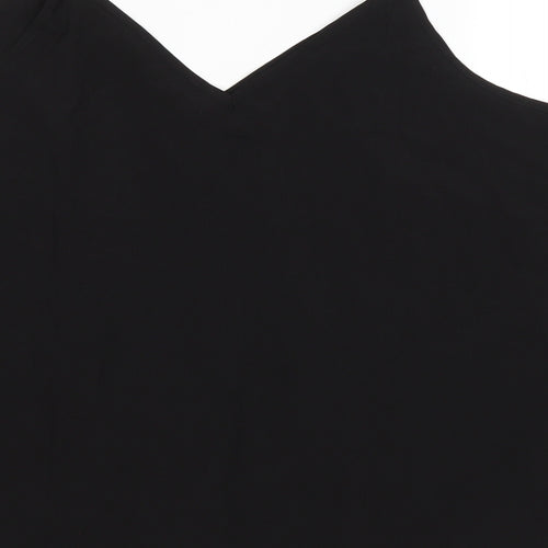 Studio Womens Black Polyester Basic Tank Size 20 V-Neck