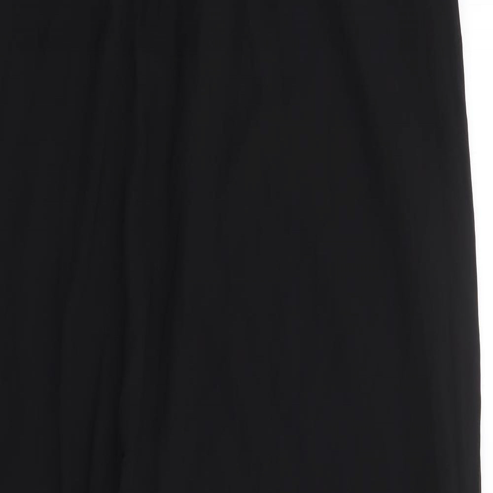 Boohoo Womens Black Polyester Maxi Size 8 Crew Neck Pullover - Chiffon Overlay