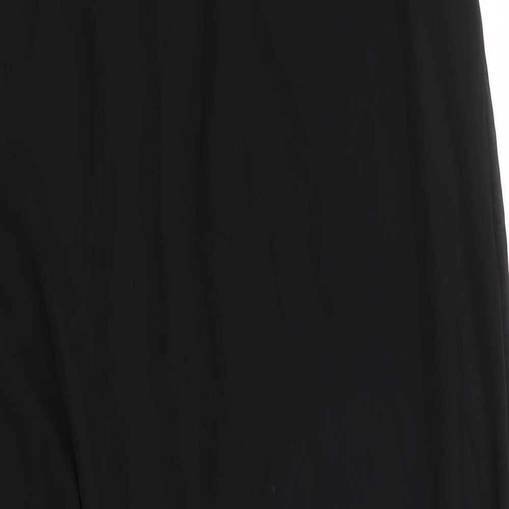 Boohoo Womens Black Polyester Maxi Size 8 Crew Neck Pullover - Chiffon Overlay
