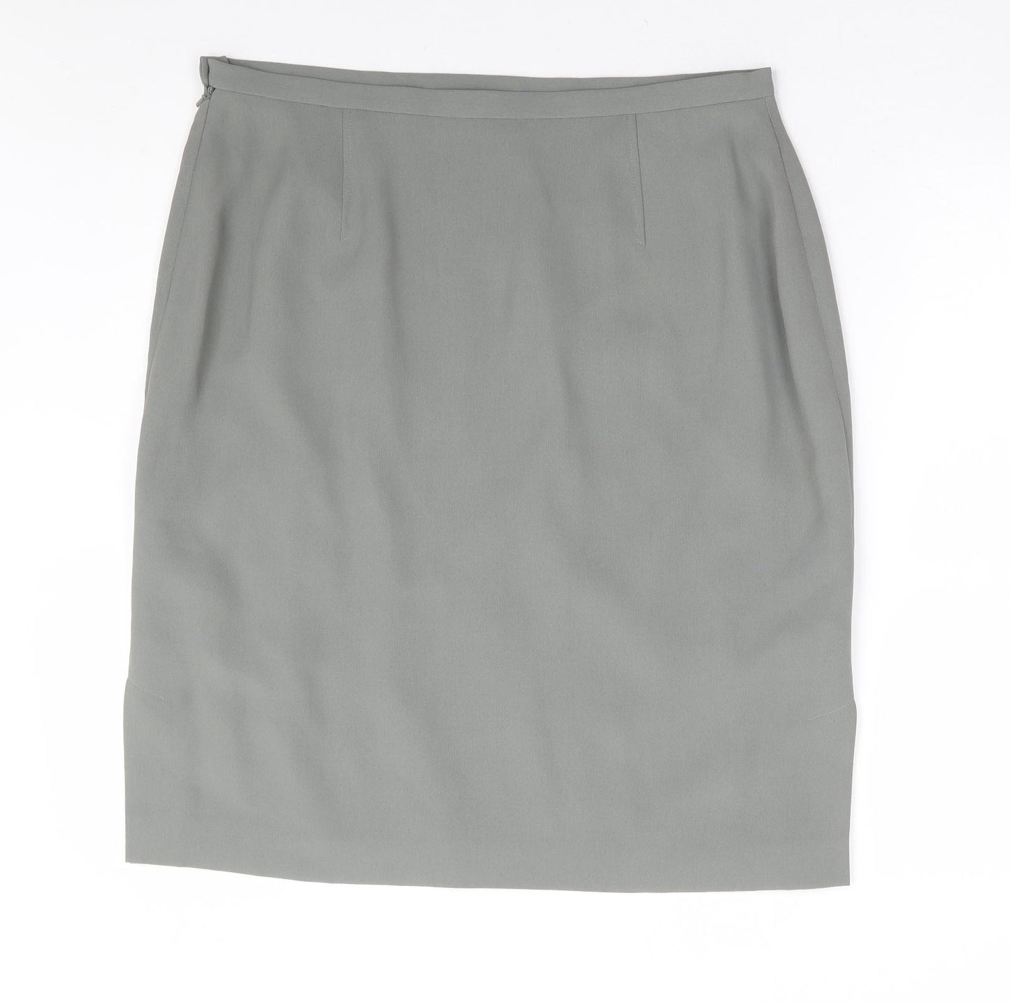 Planet Womens Green Polyester Straight & Pencil Skirt Size 16 Zip