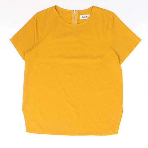 Louche Womens Yellow Polyester Basic T-Shirt Size 10 Round Neck