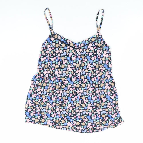 Marks and Spencer Womens Multicoloured Floral Polyester Camisole Blouse Size 6 V-Neck - Shirred Back