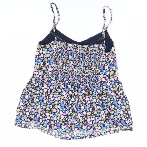 Marks and Spencer Womens Multicoloured Floral Polyester Camisole Blouse Size 6 V-Neck - Shirred Back