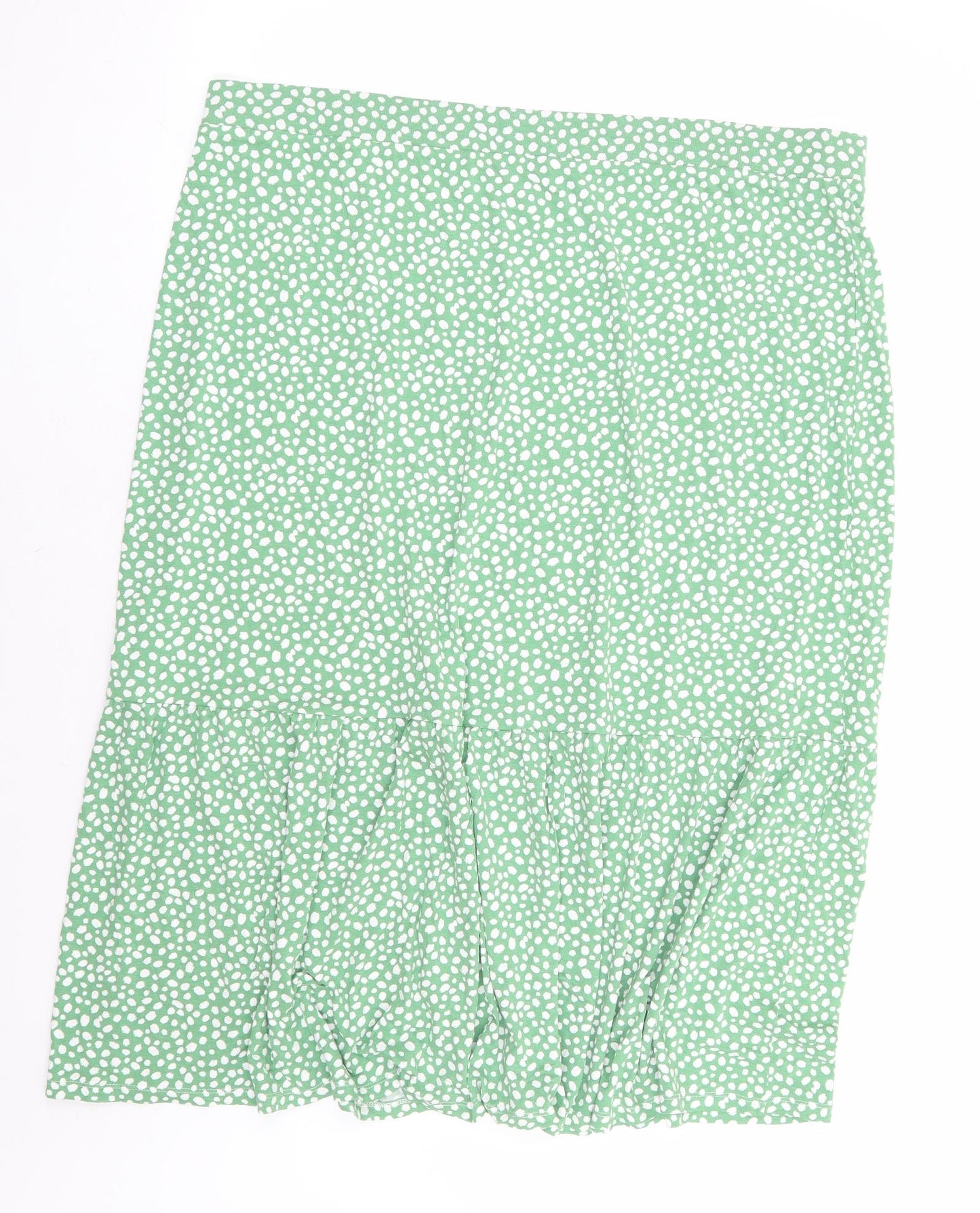 Marks and Spencer Womens Green Polka Dot Viscose A-Line Skirt Size 22