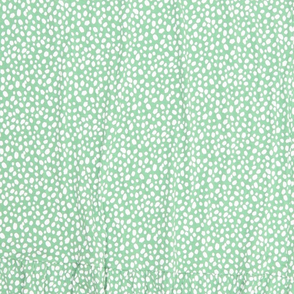 Marks and Spencer Womens Green Polka Dot Viscose A-Line Skirt Size 22
