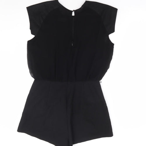 Republic Womens Black Polyester Playsuit One-Piece Size M Button