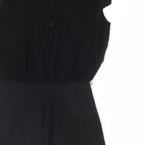 Republic Womens Black Polyester Playsuit One-Piece Size M Button