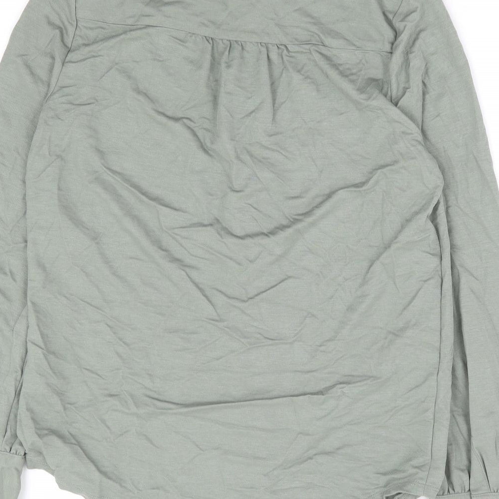 Marks and Spencer Womens Green Modal Basic Button-Up Size 6 Collared