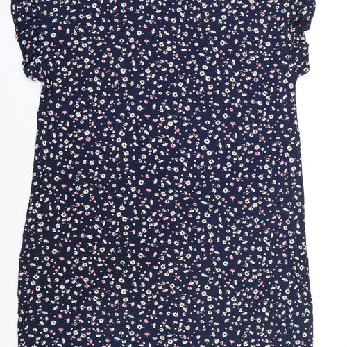 Marks and Spencer Womens Blue Floral Viscose Top Nightshirt Size 24