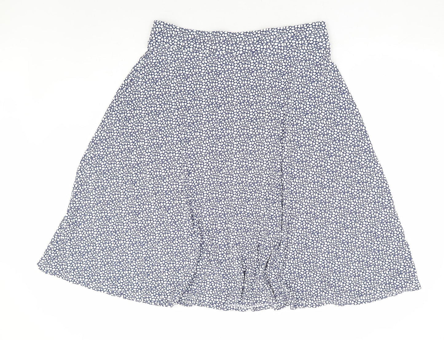 Marks and Spencer Womens Blue Floral Viscose A-Line Skirt Size 16