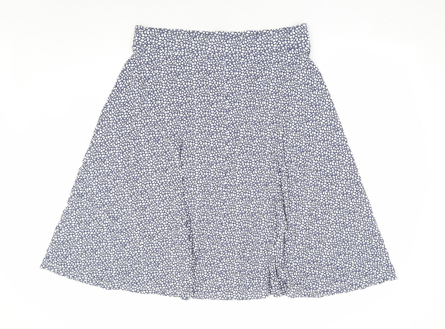 Marks and Spencer Womens Blue Floral Viscose A-Line Skirt Size 16