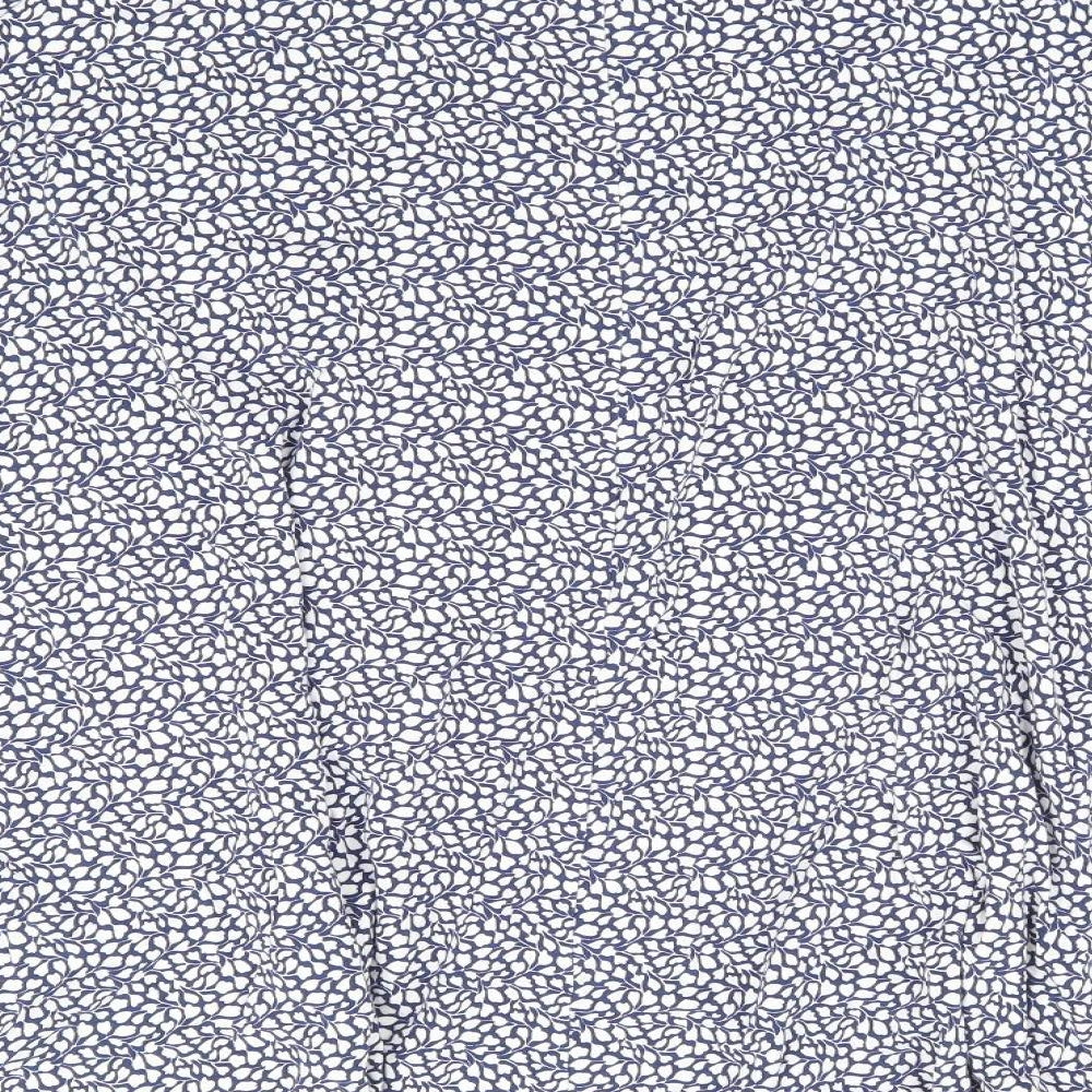 Marks and Spencer Womens Blue Floral Viscose A-Line Skirt Size 16