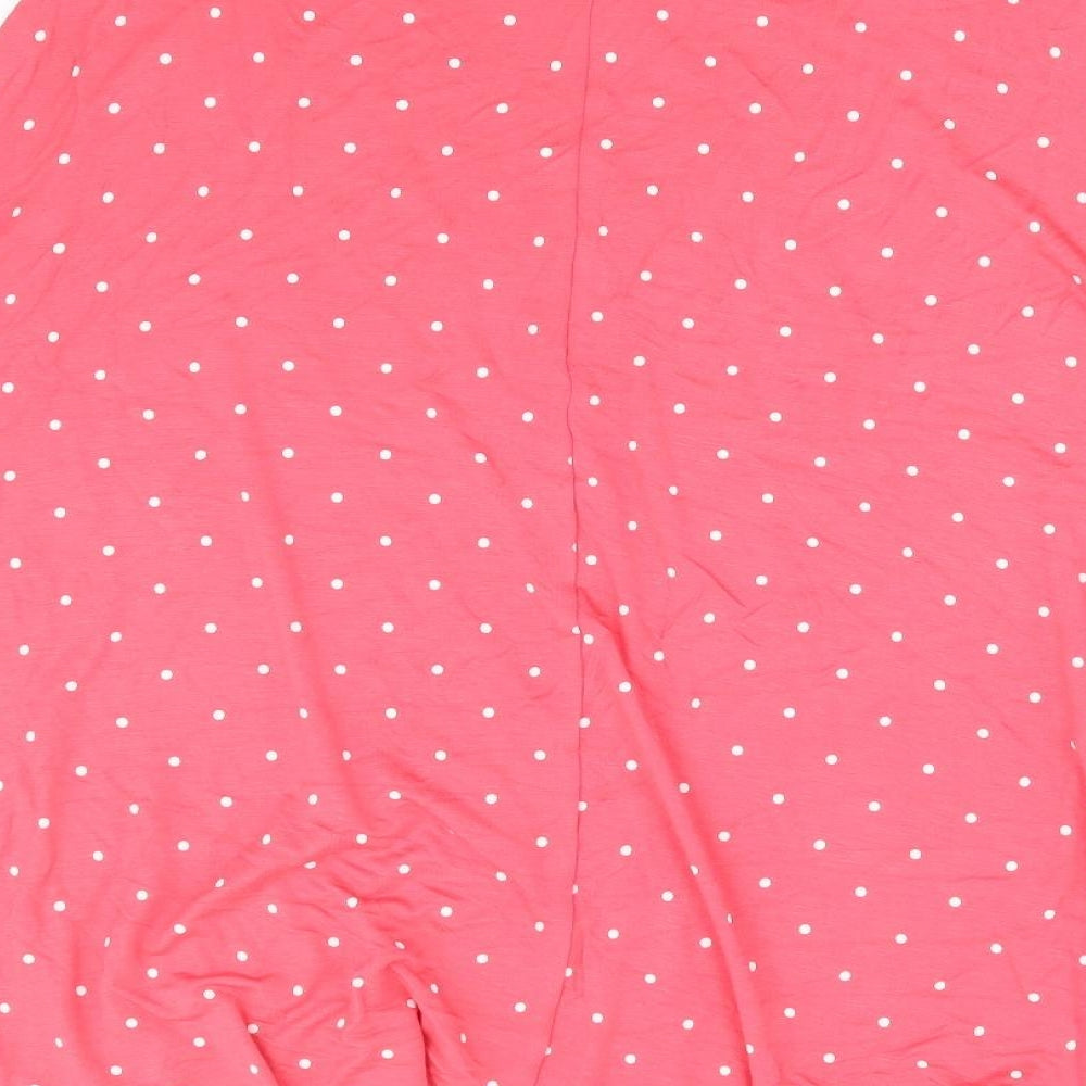 Marks and Spencer Womens Pink Polka Dot Viscose A-Line Skirt Size 14