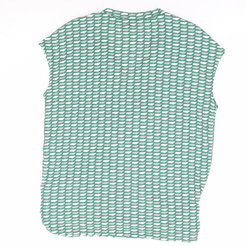 NEXT Womens Green Geometric Viscose Wrap Tank Size 10 V-Neck - Faux Wrap