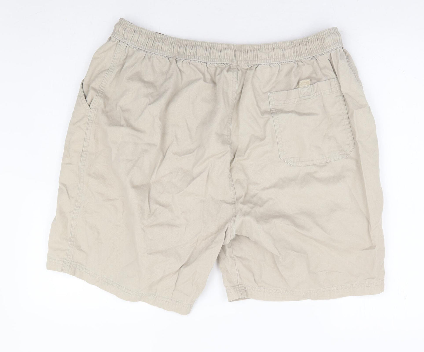 George Mens Beige Cotton Chino Shorts Size XL L11 in Regular Drawstring