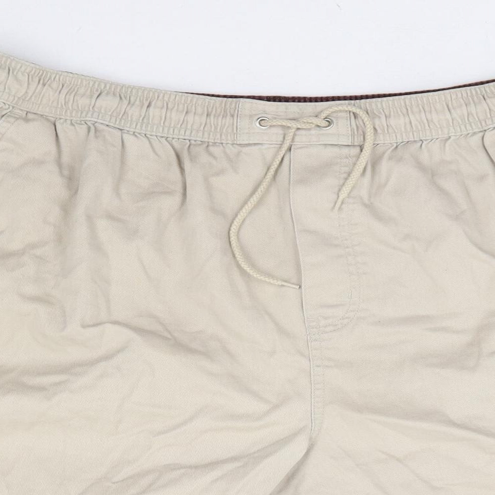 George Mens Beige Cotton Chino Shorts Size XL L11 in Regular Drawstring