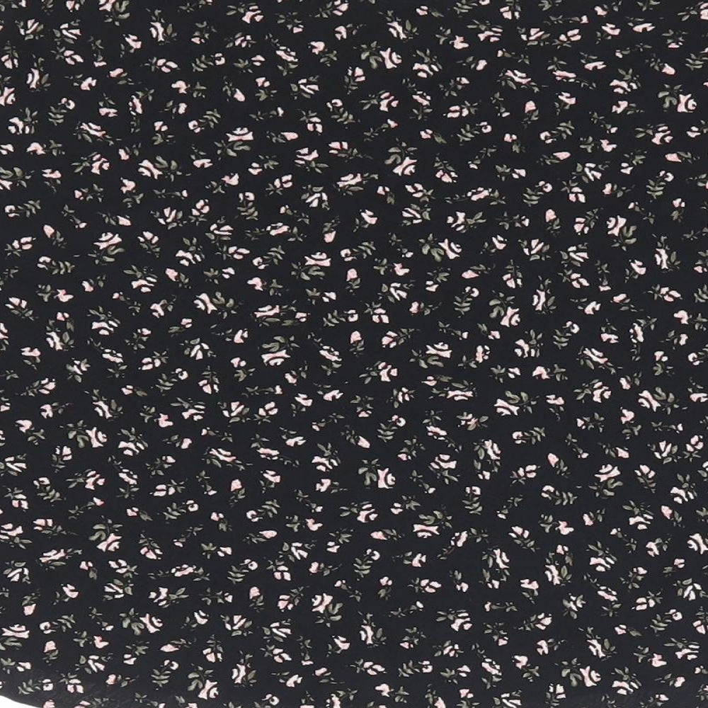 Divided by H&M Womens Black Floral Polyester Mini Skirt Size 6 Zip