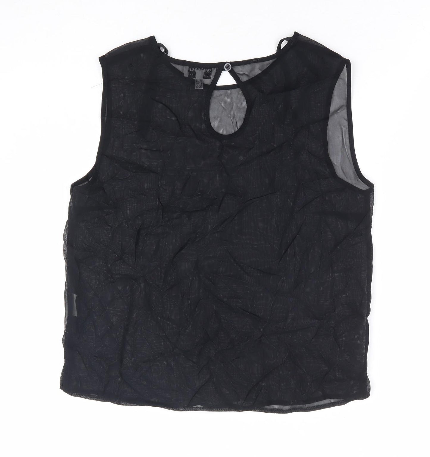Steilmann Womens Black Polyester Basic Tank Size 12 Round Neck