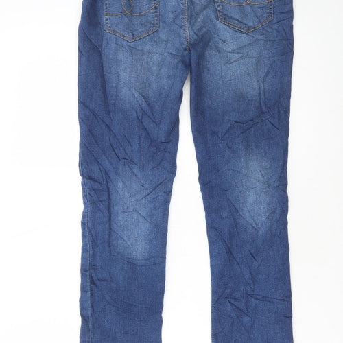 Denim & Co. Boys Blue Cotton Skinny Jeans Size 12-13 Years Regular Button