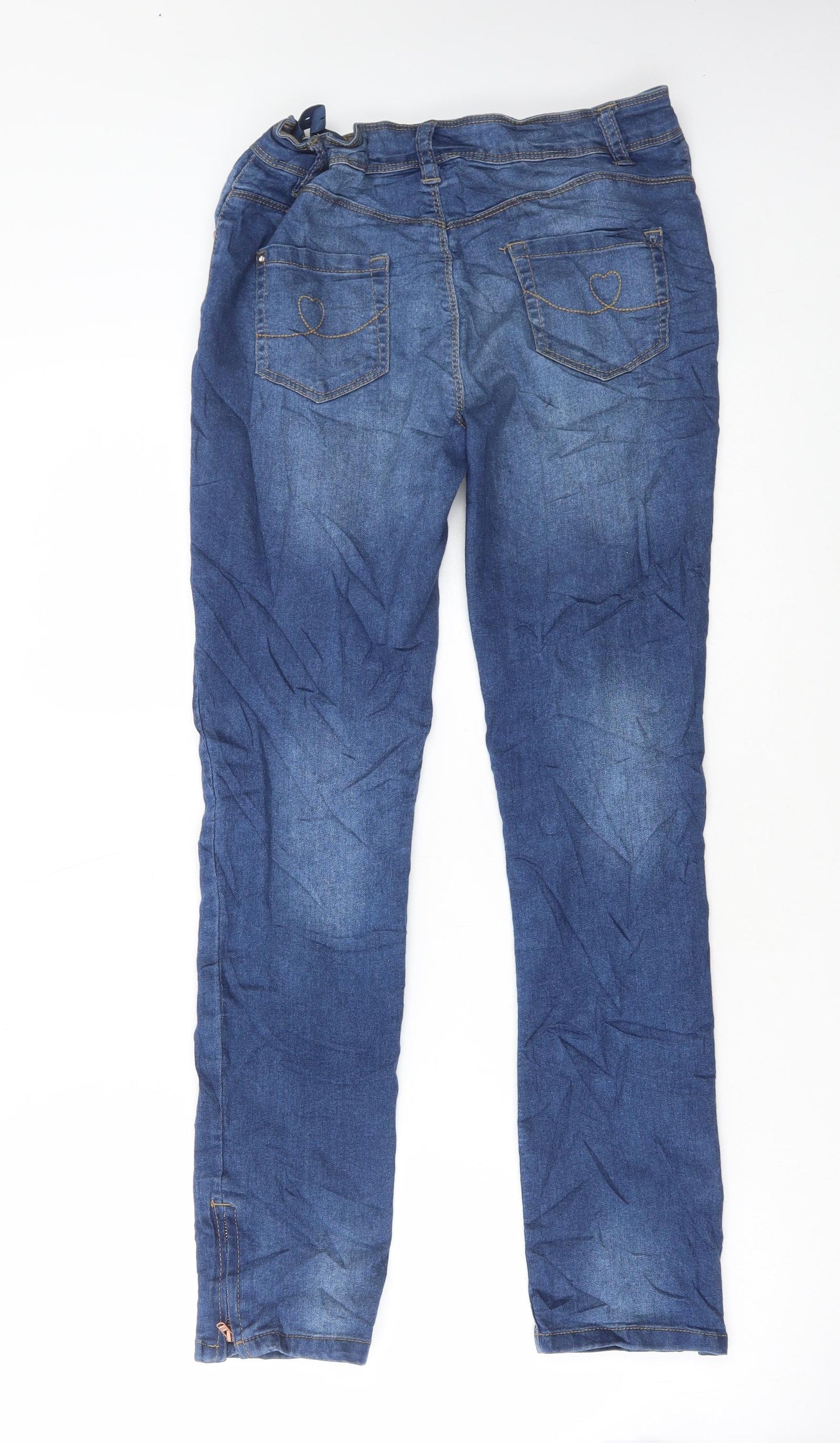 Denim & Co. Boys Blue Cotton Skinny Jeans Size 12-13 Years Regular Button