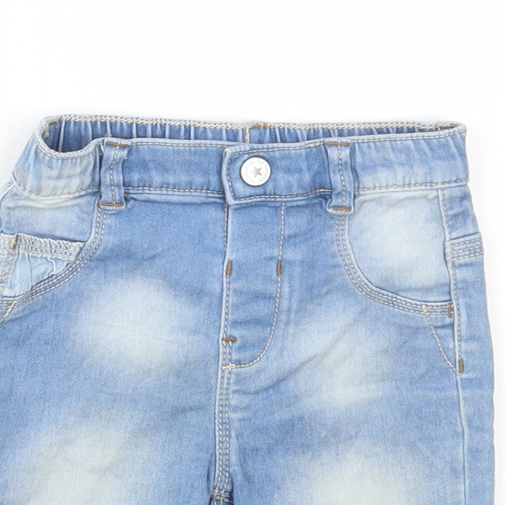 Nutmeg Boys Blue Cotton Cropped Jeans Size 18-24 Months Button