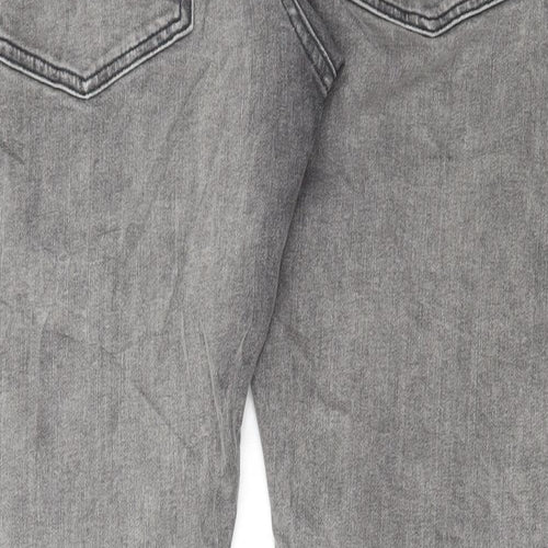 Easy Denim Womens Grey Cotton Skinny Jeans Size 32 in L30 in Regular Button