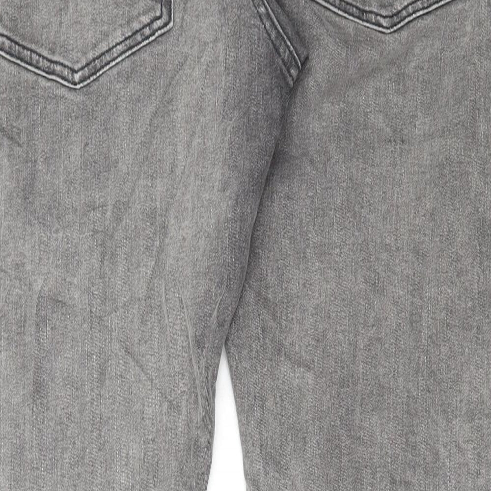 Easy Denim Womens Grey Cotton Skinny Jeans Size 32 in L30 in Regular Button